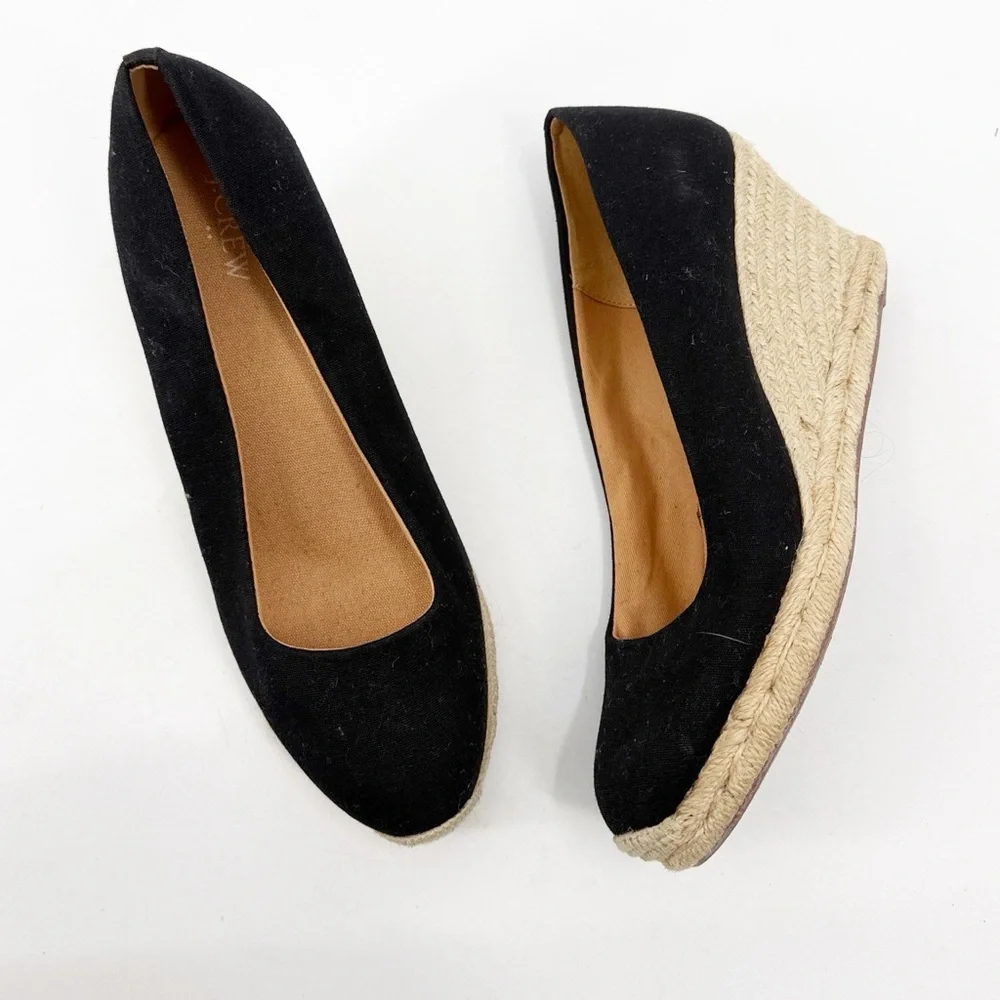 J. Crew Seville Women’s Espadrille Wedges Size 11 Black